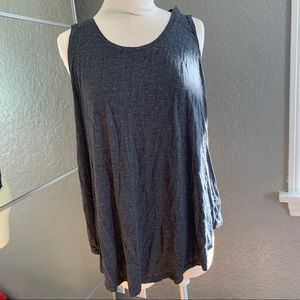 Gold flecked jersey fabric tank top